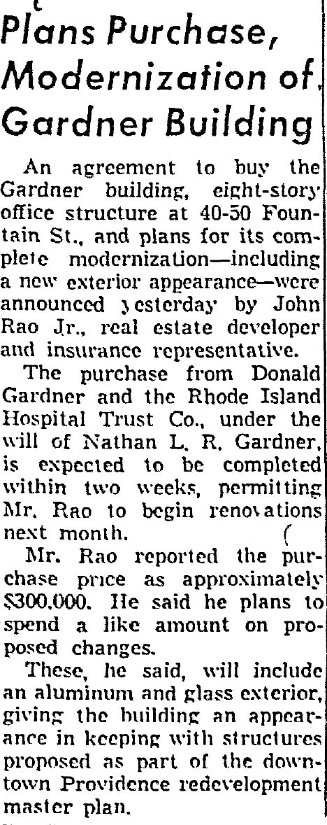 1962- GARDNER BUILDING - PROVIDENCE JOURNAL