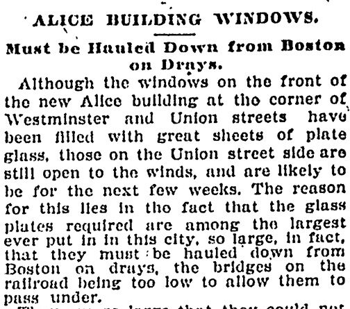 1897 - ALICE BUILDING - PROVIDENCE JOURNAL