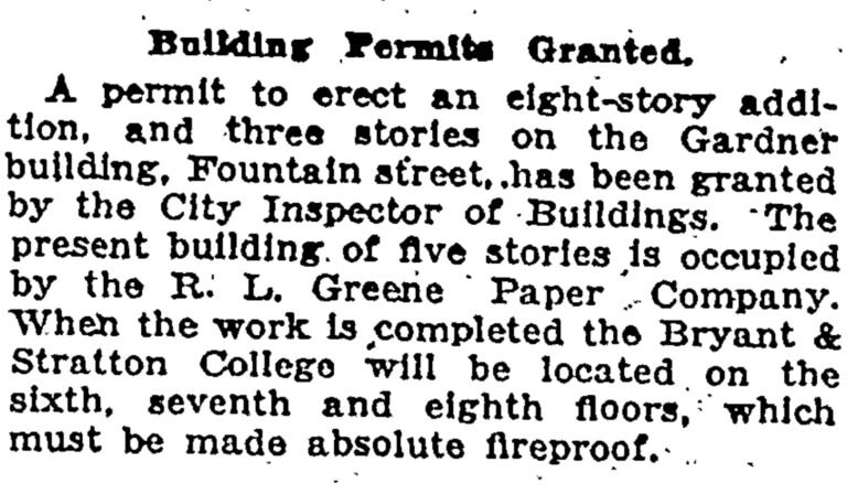 1924 - GARDNER BUILDING - PROVIDENCE JOURNAL