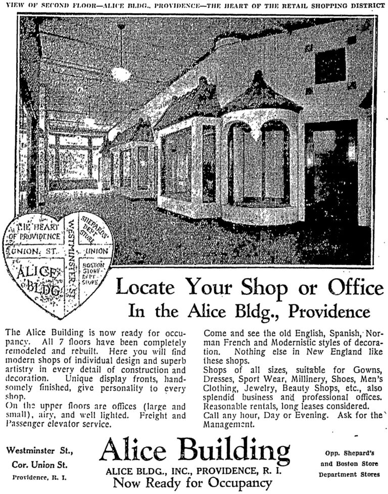 1927 - ALICE BUILDING - PROVIDENCE JOURNAL