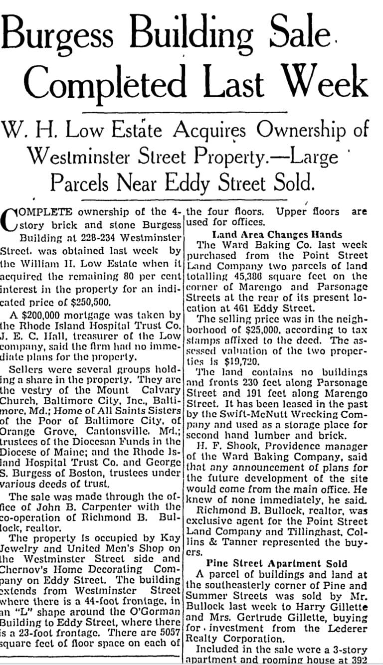 1945 - BURGESS BUILDING - PROVIDENCE JOURNAL