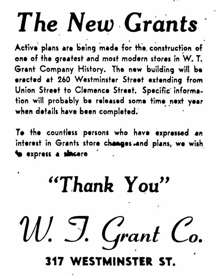 1947 - GRANT'S BLOCK - PROVIDENCE JOURNAL