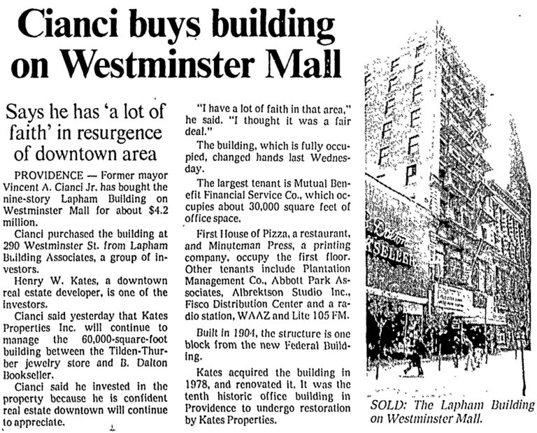 1987 - LAPHAM BUILDING - PROVIDENCE JOURNAL