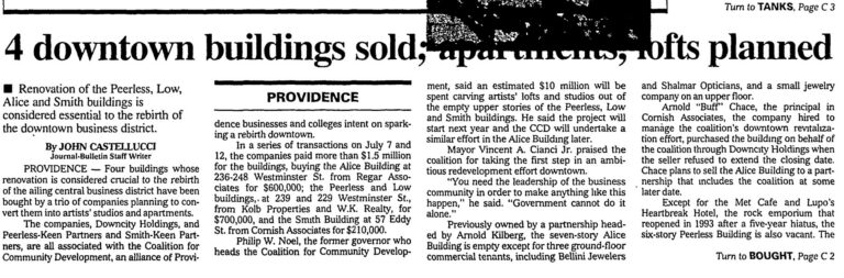 1995 - ALICE BUILDING - PROVIDENCE JOURNAL